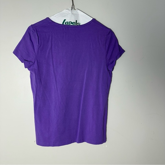 EUC Womens Kim Rogers Petite Small S Short Sleeve Shirt Blouse Top Purple - Picture 2 of 3